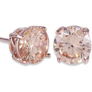 Women Rose Gold Tone Yellow Crystal Royal Journey Jewelry Eternity Stud Earring